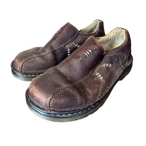 Dr. Martens Brown Leather Slip On Shoes Mens US 7 UK 6 EU 39 Vintage
